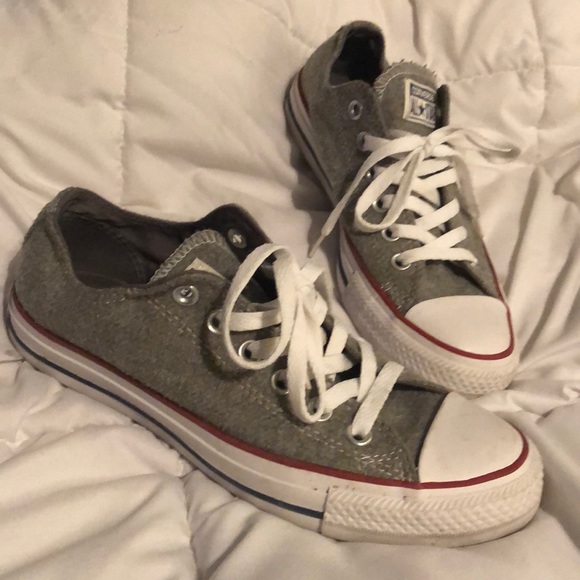 Converse Shoes - Heather Grey fabric Converse Low Tops